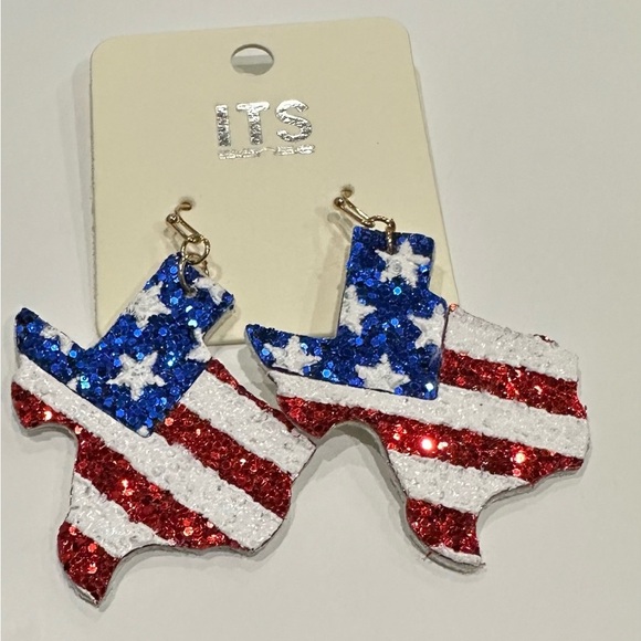 Jewelry - Nwt Texas American Flag Earrings. 1 3/4”